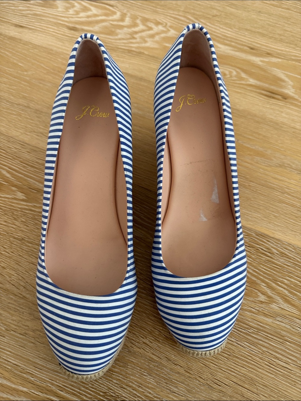 J. Crew Navy and White Striped Women's Ballet Flats